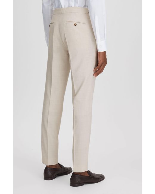 Reiss Natural Belmont - Stone Slim Fit Side Adjuster Trousers, 28 for men