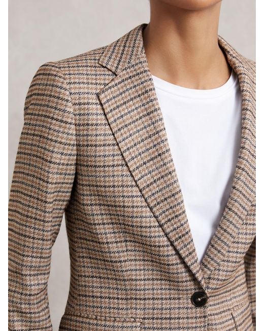 Reiss Natural Single-Breasted Suit Blazer With Linen