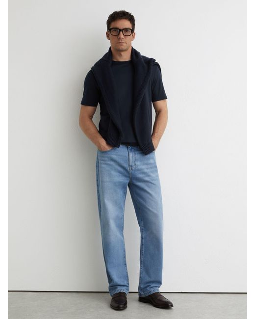 Reiss Blue Count - Navy Air-water Cotton Tailored-fit T-shirt, Xs for men