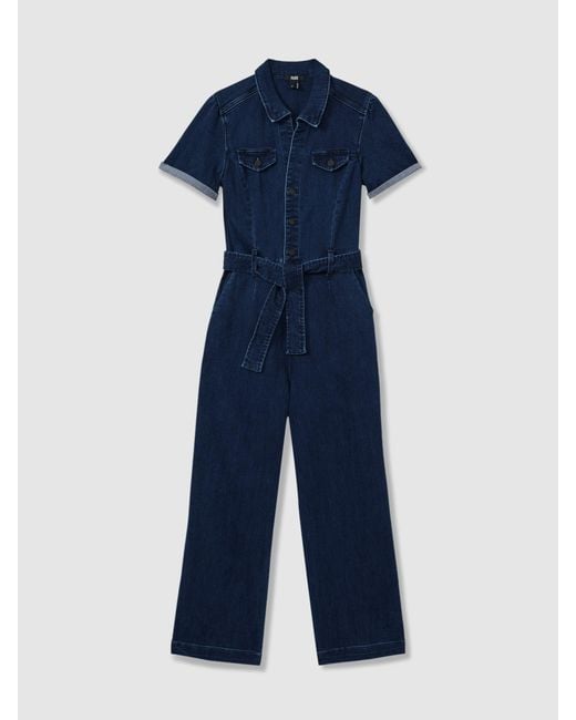 PAIGE Blue Anessa Jumpsuit Plain