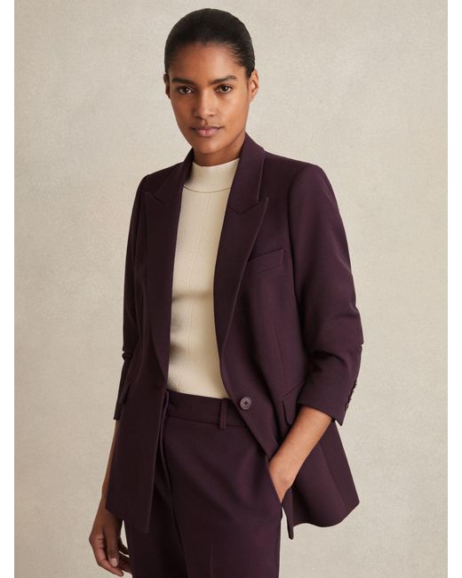Reiss Gabi Berry Tailored Single Breasted Suit Blazer