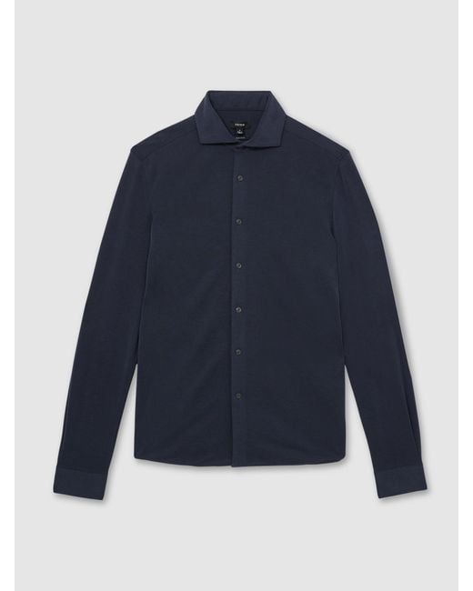 Reiss Blue Blend Cutaway-Collar Shirt Regular-Fit for men