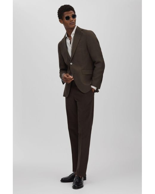 Oscar Jacobson Black Oscar Slim Fit Adjustable Cotton Trousers for men
