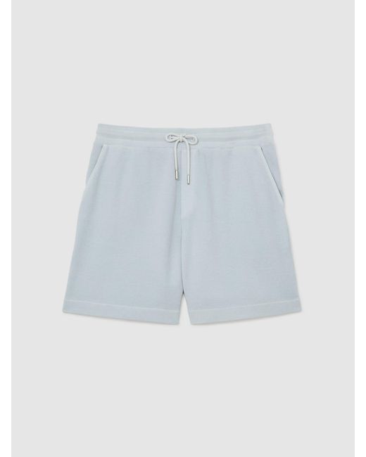 Reiss White Cotton-Piqué Garment-Dyed Shorts for men