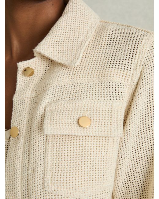 Reiss Natural Cotton-Blend Textured Trucker Jacket