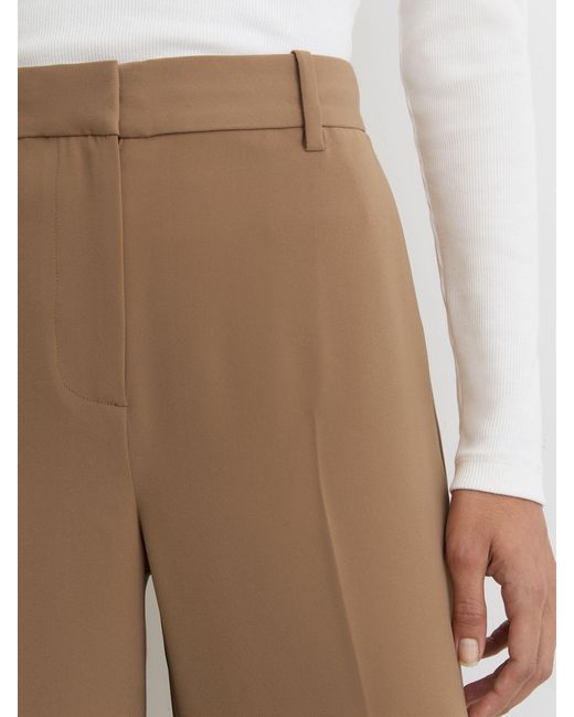 Reiss Natural Wide-Leg Tailored Trousers