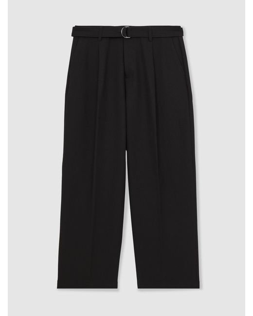 Reiss Natural Monogram Relaxed-Fit Belted Trousers for men