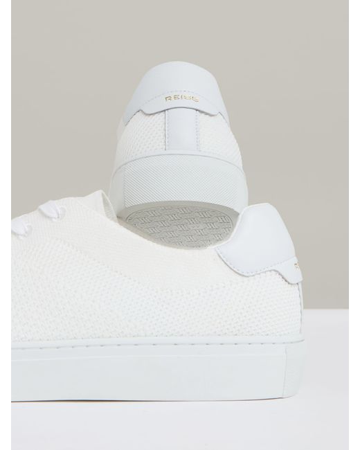 Reiss White Finleyted Low-Top Trainers for men