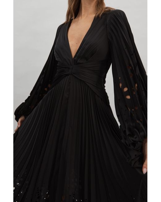 Acler Black Balloon Sleeve Midi Dress