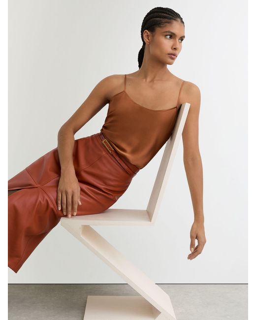 Reiss Brown Silk Cami Top