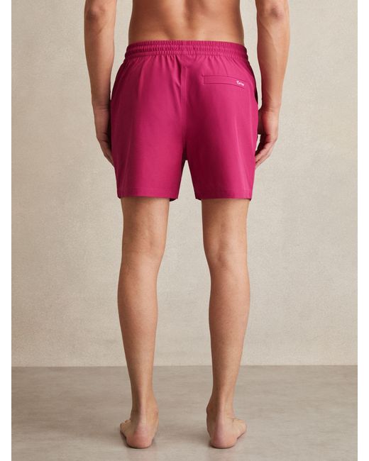 Reiss Purple Cliff - Dark Pink Drawstring Swim Shorts, Xl for men