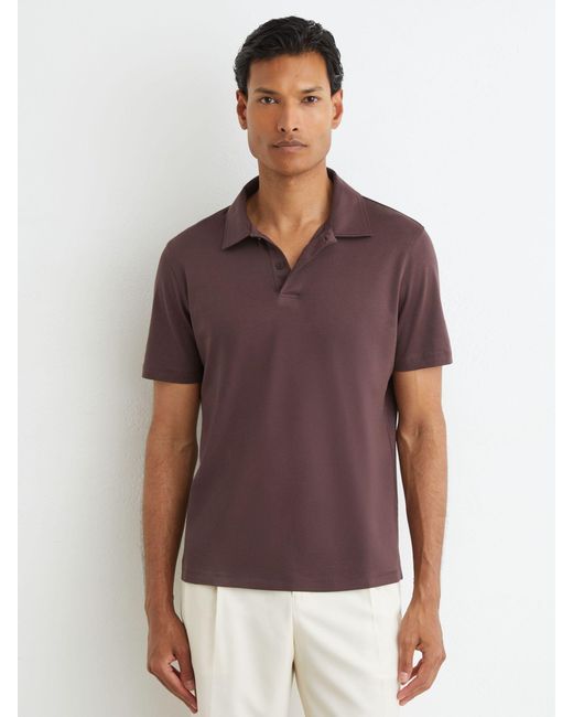 Reiss Purple Air-Water Cotton Polo Shirt for men