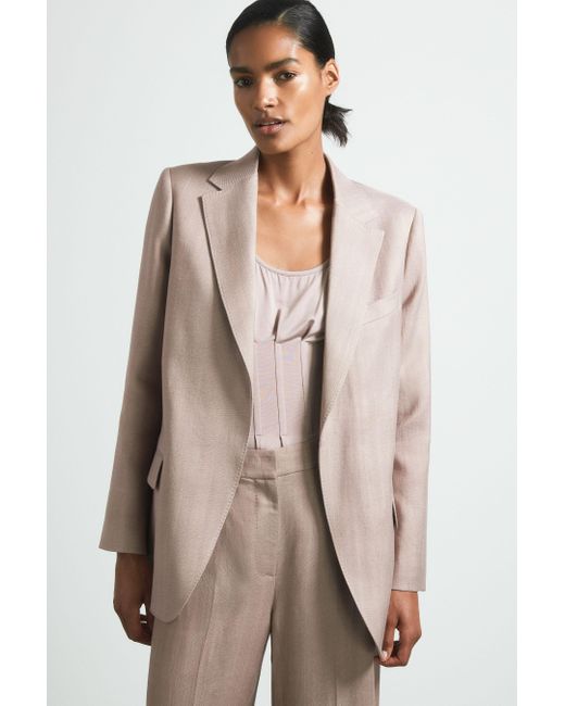 ATELIER Pink Tailored Double Breasted Suit Blazer