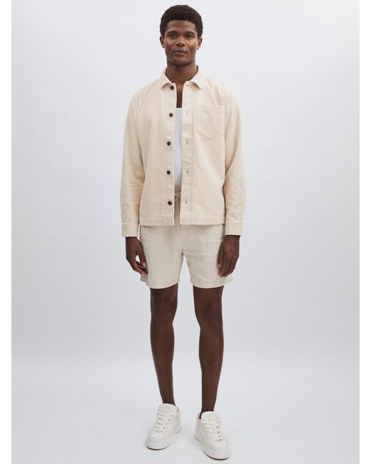 Les Deux Natural Ivory Linen-cotton Shorts for men