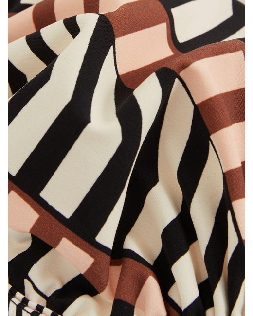 Reiss Black Chevron Stripe Underwired Bikini Top
