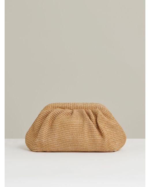 Reiss Natural Gia Raffia Clutch-Tasche
