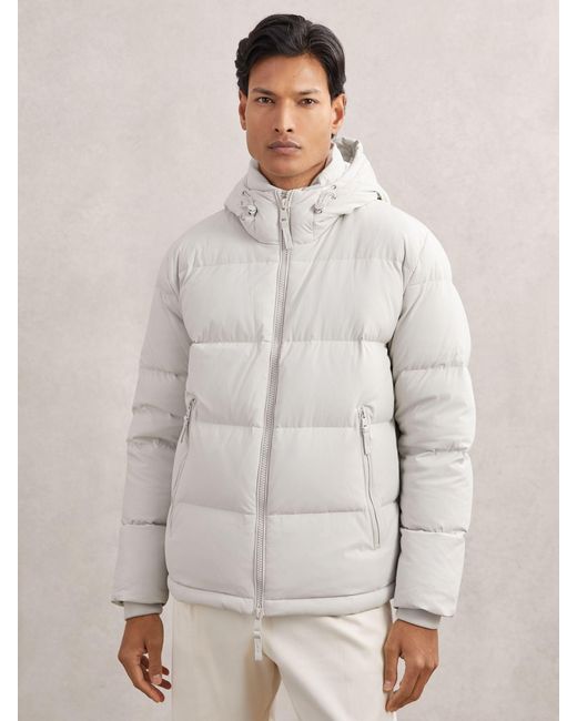 Reiss Natural Quilted Zip-Through Puffer Jacket for men