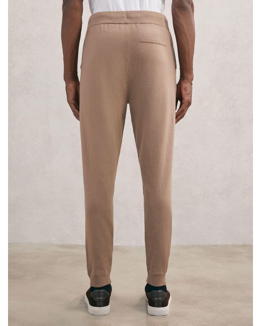 Reiss Natural Billings - Camel Brown Merino Wool-blend Cuffed Joggers, M for men
