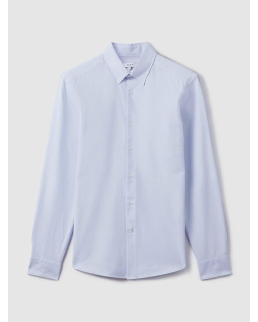 Reiss Blue Wash Button Down Oxford Shirt for men