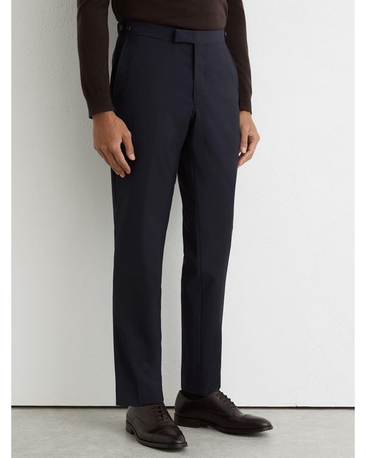 Reiss Blue Promise - Navy Tailored Fit Wool-blend Tailored-fit Suit Trousers, 36w X 31l (uk 36 R) for men