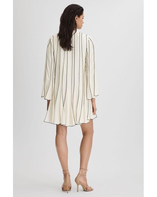 Reiss White Orla - Ivory Contrast Ruffle Mini Dress