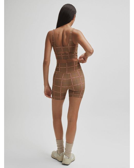 The Upside Brown Check Spin Shorts