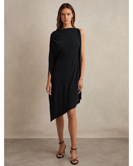 Reiss Elia - Navy/black Asymmetric Draped Jersey Dress, Xs (us 2) | Lyst Reiss Elia - Navy/black Asymmetric Draped Jersey Dress, Xs (us 2) | Lyst