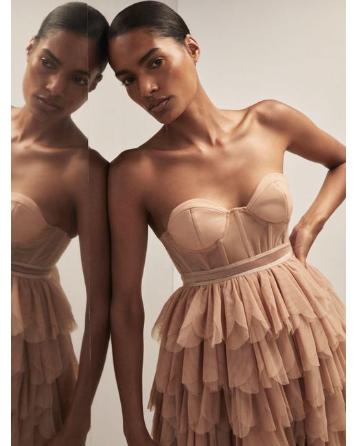 Reiss Natural Tillie - Pink | Royal Ballet Tulle Mini Dress, Us 0