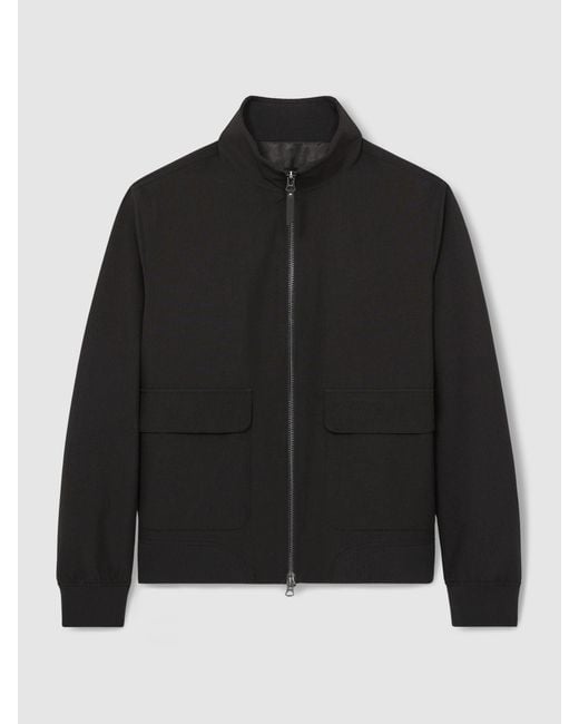 Reiss Rufus - Black Zip-through Funnel-neck Jacket, Xs for men