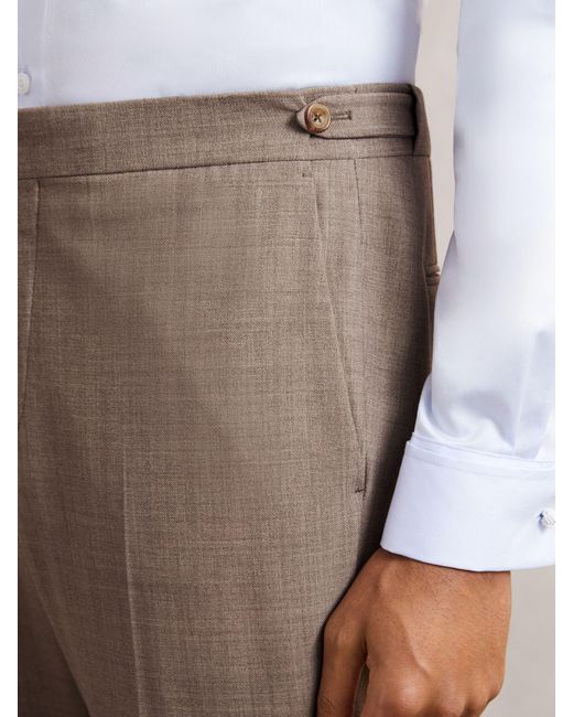 Reiss Natural Slim-Fit Textured Suit Trousers With Wool for men