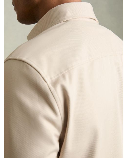 Reiss Natural Whisper Stretch-Cotton Twill Twin-Pocket Overshirt for men