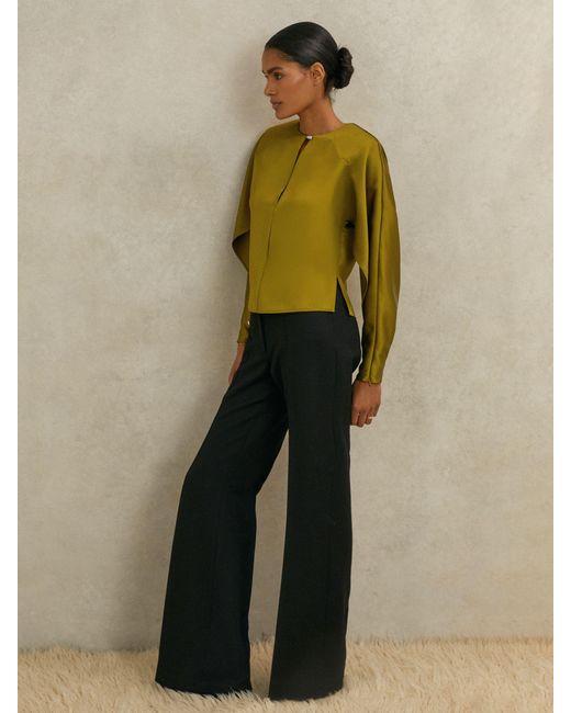 Reiss Green Atelier Satin Turn-Lock Top