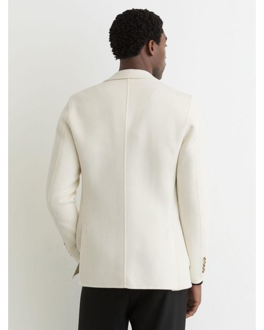 Reiss White Wool-Blend Single-Breasted Blazer Tailored-Fit for men