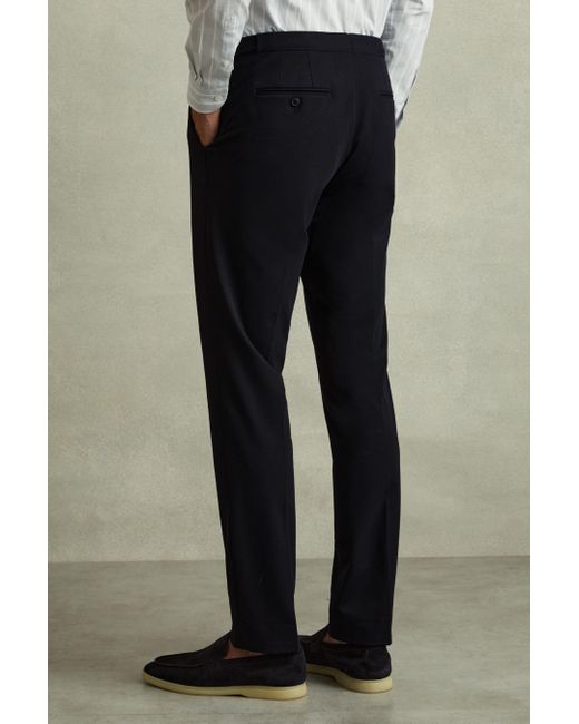 Reiss Black Trial - Navy Jersey Suit Trousers, 30 for men