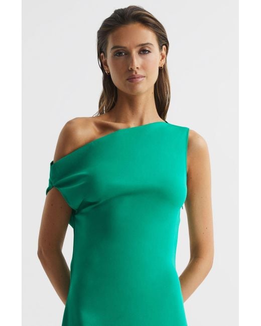 Reiss Zaria - Green Off-shoulder Bodycon Midi Dress, Us 12