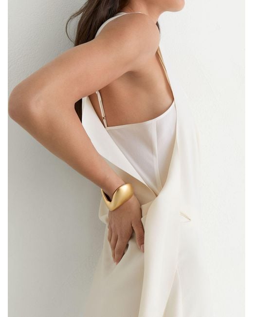 Reiss White Drape-Detail Sleeveless Midi Dress