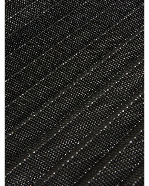 Reiss Black Metallic Pleated Midi Skirt