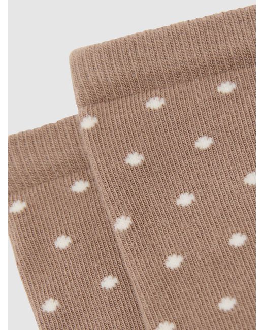 Reiss Natural Cotton-Blend Polka-Dot Socks
