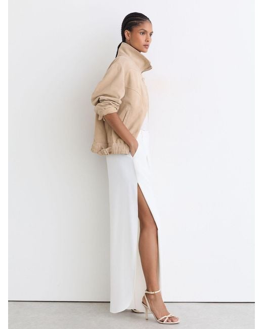 Reiss White Leather Link-Strap Stiletto Sandals