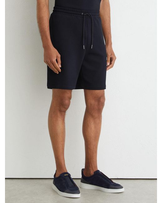 Reiss Blue Textured Drawstring Shorts for men