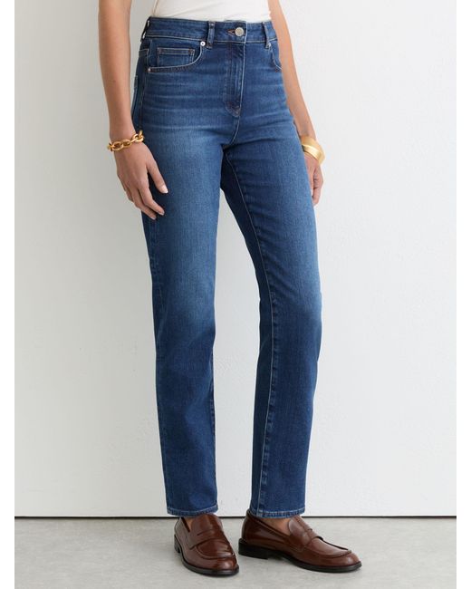 Reiss Blue Slim-Leg Mid-Rise Jeans