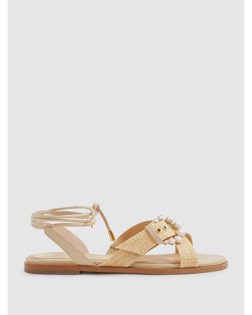 Camilla Elphick Natural Leather Raffia Sandals