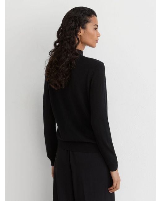 Reiss Rina - Black Ultra-soft Merino Wool High-neck Jumper, L (us 12-14)