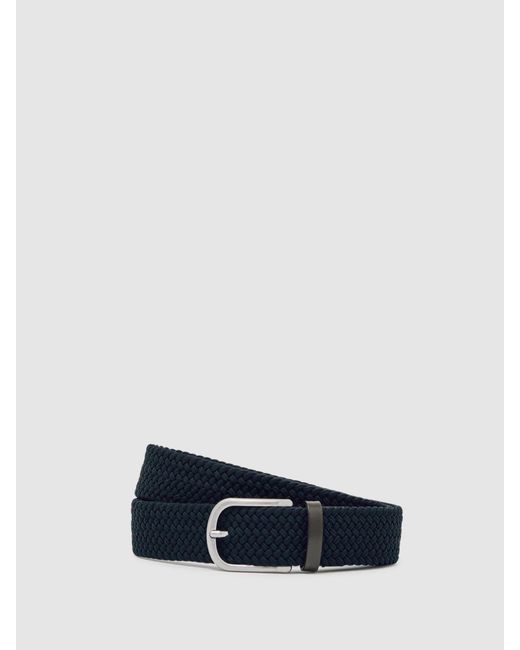 Reiss Blue Basket-Weave Belt for men