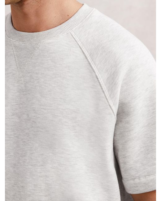 Reiss White Cotton-Blend Oversize Raglan T-Shirt for men