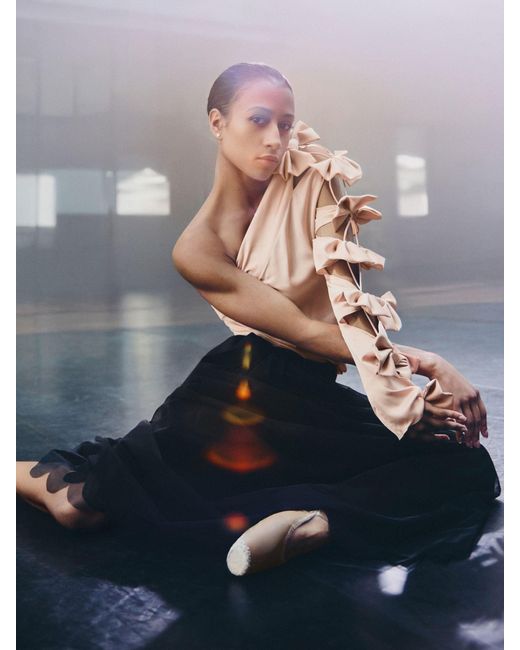 Reiss Gray Adabel - Pale Pink | Royal Ballet Bow-sleeve Top, Us 2