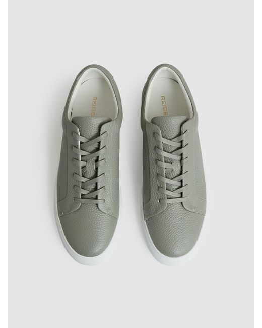 Reiss Multicolor Tumbled-Leather Low-Top Trainers for men