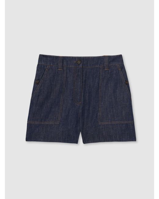 Reiss Blue Linen Shorts