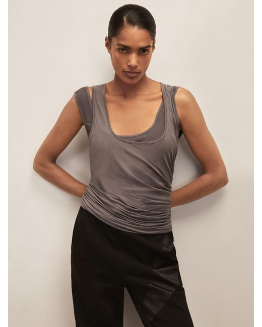 Reiss Gray Royal Ballet Double-Layer Vest