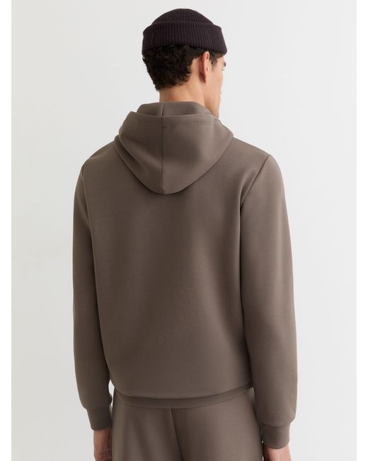 Reiss Brown Light Fabien Premium Interlock-Jersey Hoodie for men